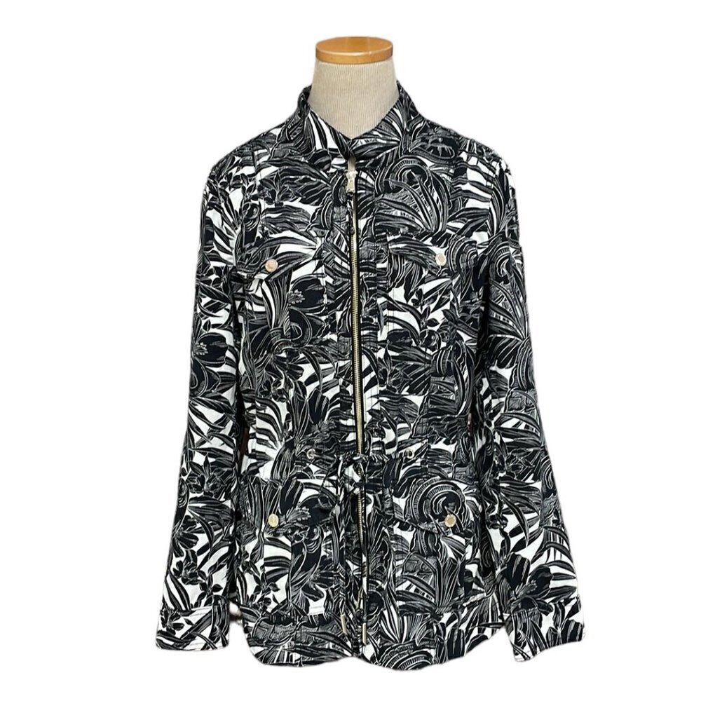 White House Black Market WHBM Jacket Coat Tropical Floral Size Medium M